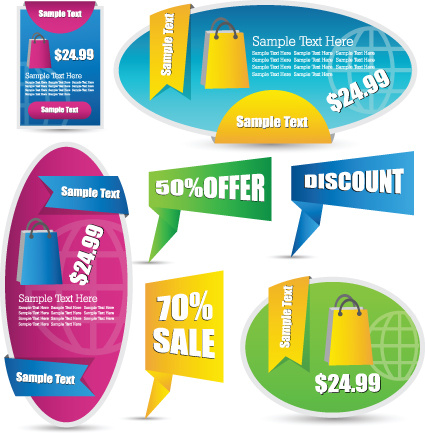 sale discount tag design elements vector