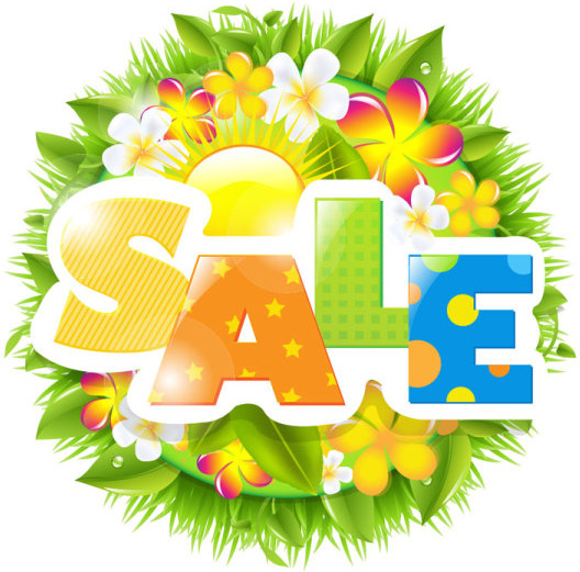 sale elements in the summer vector graphics