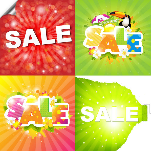 sale elements in the summer vector graphics