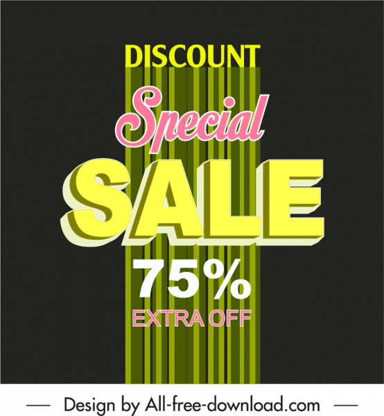 sale poster template contrasted vertical lines texts decor