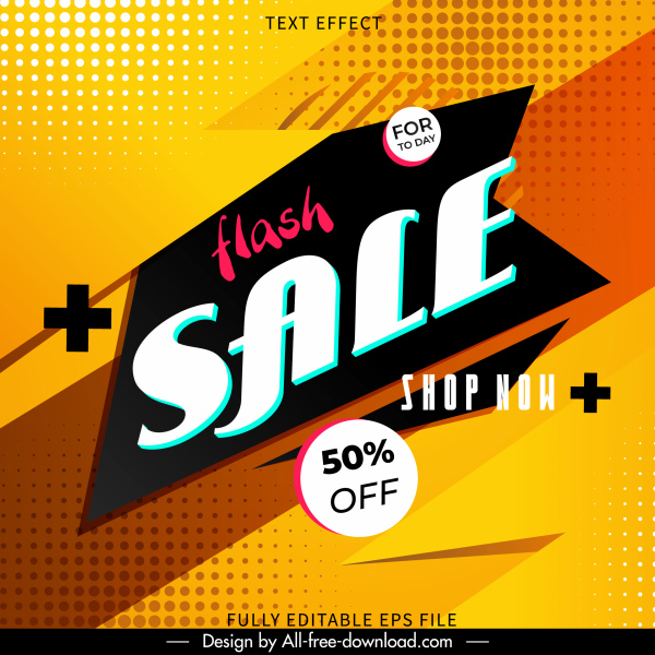 sale poster template modern contrast texts decor 