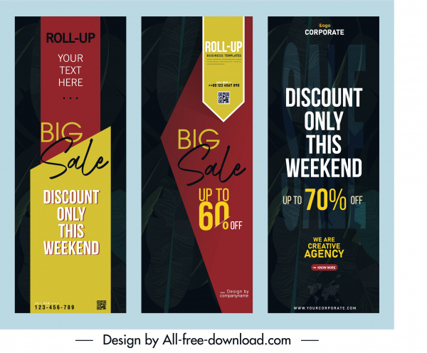 sale poster templates elegant dark vertical design