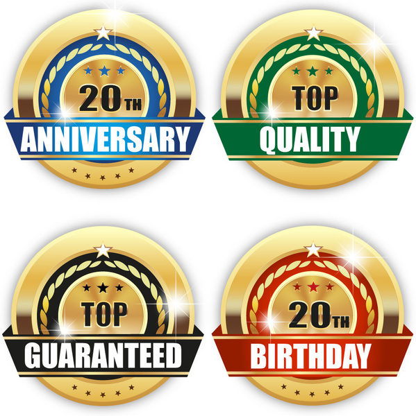 sale promotion insignia icons with golden design