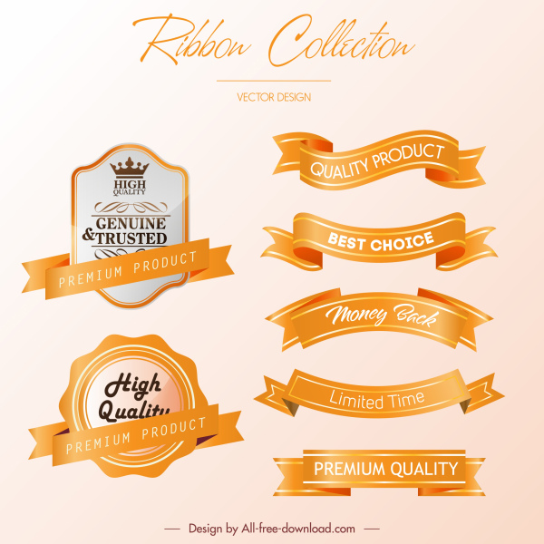 sale promotion ribbon templates modern shiny 3d design