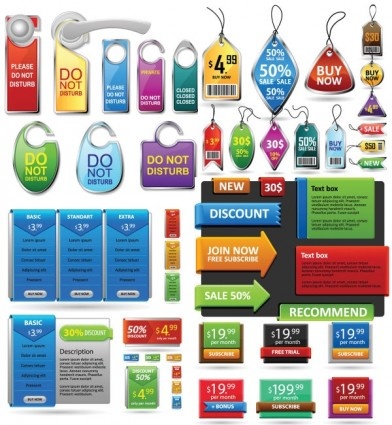 sale tags with corners banner web elements vector