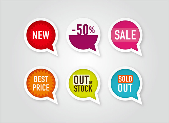 sale with discounts bubble sticker vector 