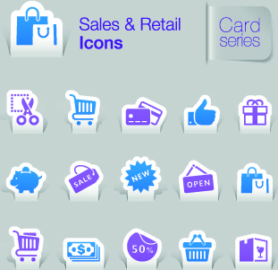 sales and retail icons vector