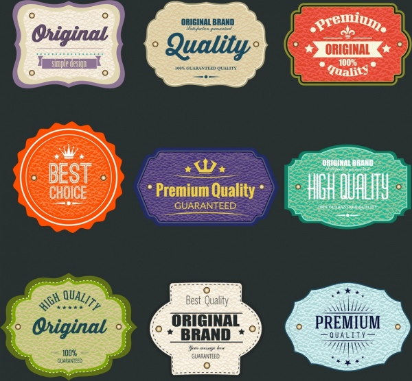 sales labels collection colorful flat shapes classical design