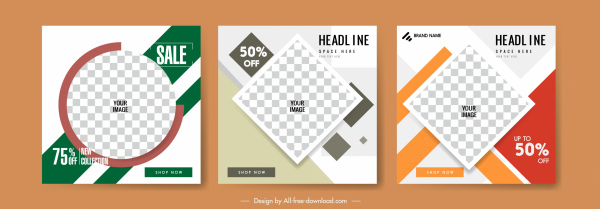 sales posters templates modern checkered geometry decor