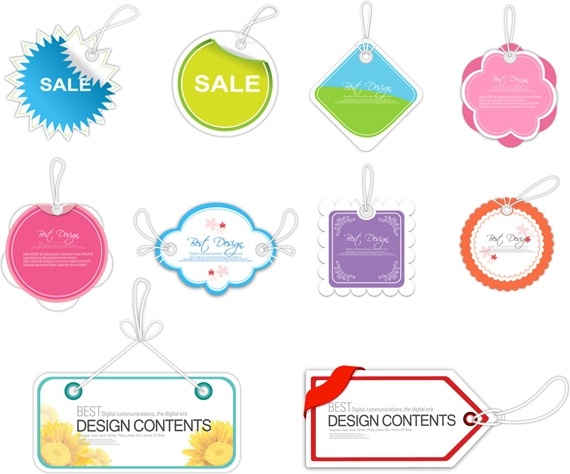 sales tag vector cute label