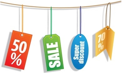 sales tags collection various shapes decoration hanging style