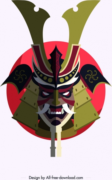 samurai icon horror mask armor decor