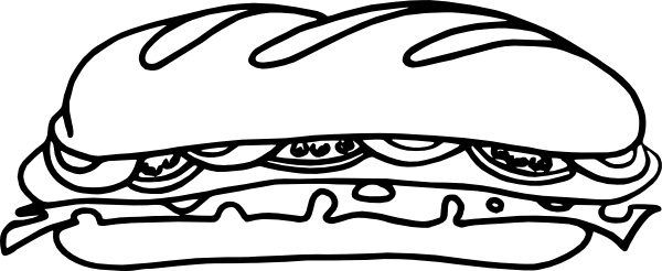 Sandwich_one_bw clip art