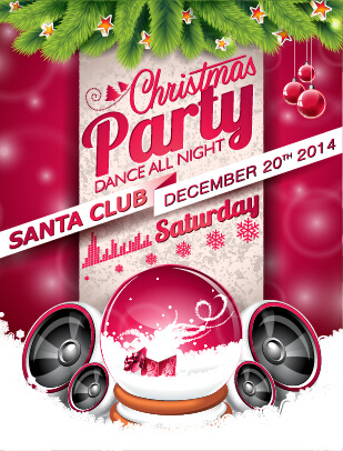 santa club christmas music party poster vector