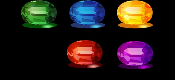 luxury gems icons shiny colored 3d design