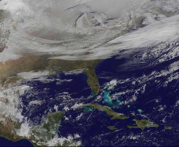 satellite picture shows the snow covered us deep freeze