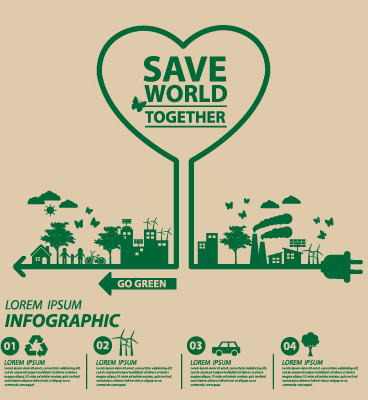 save world eco environmental protection template vector