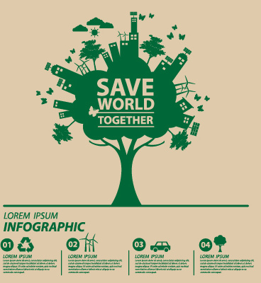 save world eco environmental protection template vector