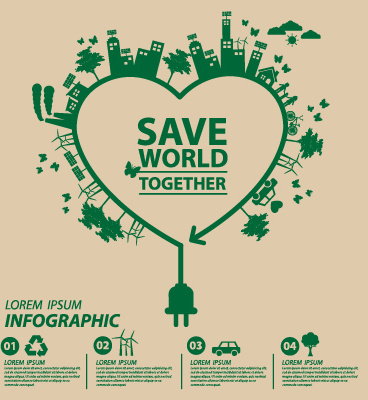 save world eco environmental protection template vector 