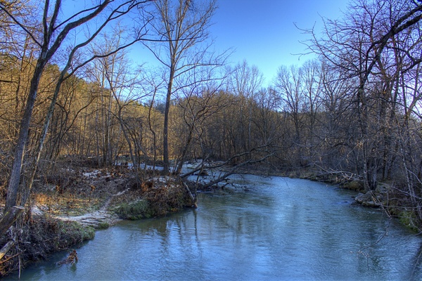scenery of the current river at montauk state park missouri