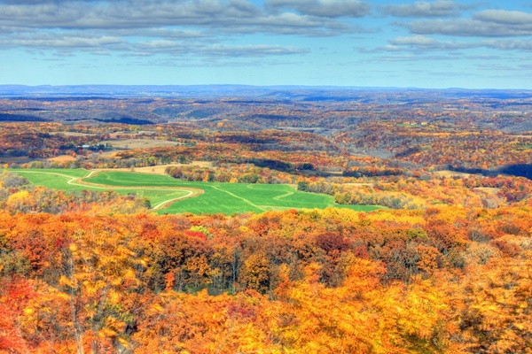 scenic overlook during the fall in blue mound state park wisconsin 