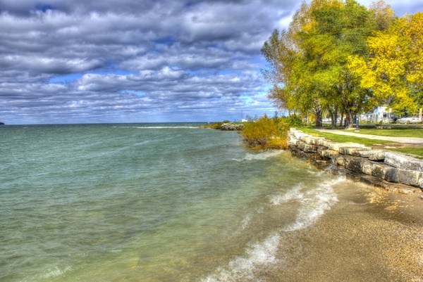 scenic shoreline at egg harbor wisconsin 