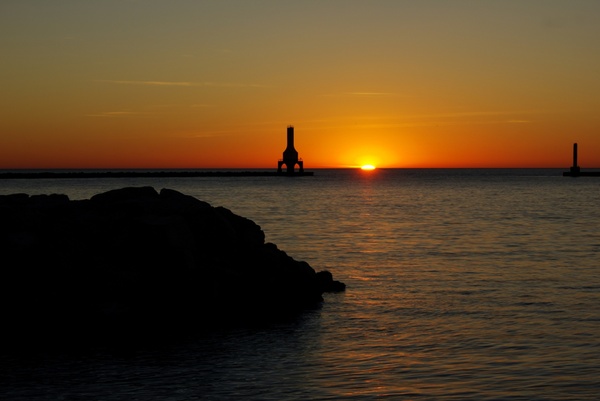 scenic sunrise at port washington wisconsin 