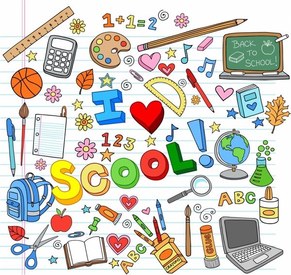 School Classroom Supplies Vectors graphic art designs in editable .ai ...