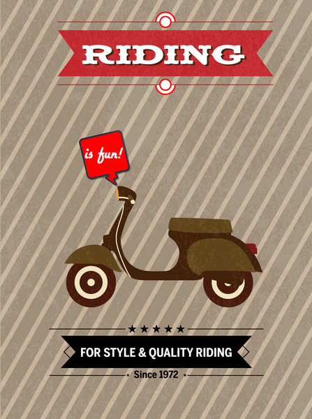 scooter poster design with vintage style
