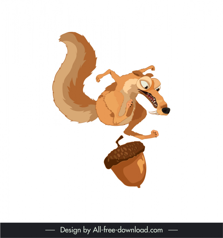 scrat ice age icon angry squirrel chestnut sketch dynamic cartoon