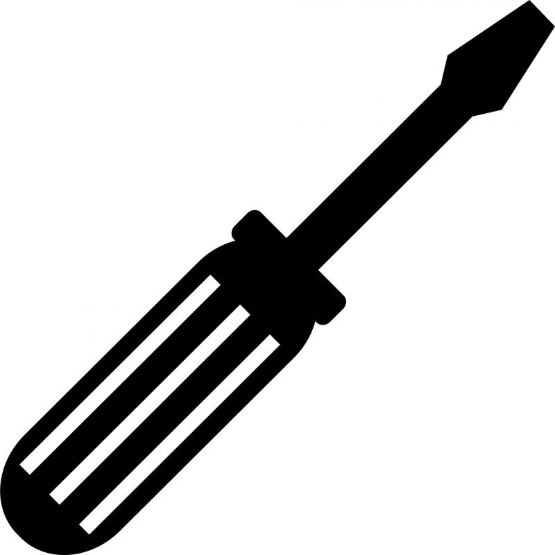 screwdriver sign icon flat black white silhouette sketch 