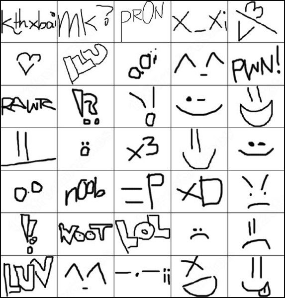 scribble emoticons brush