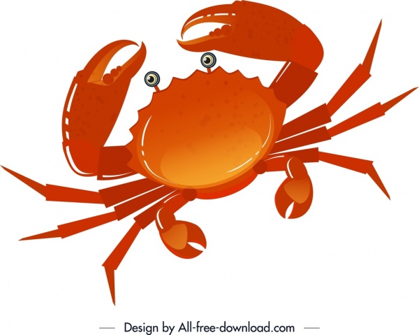 sea creature background crab icon red sketch