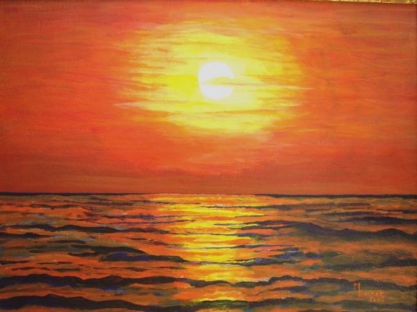 sea evening painting