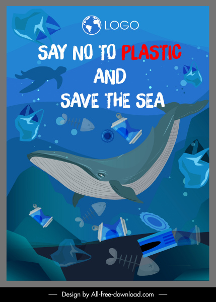 sea protection banner rubbish ocean species sketch