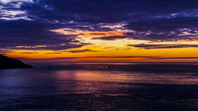 sea scenery picture elegant tranquil dark sunset