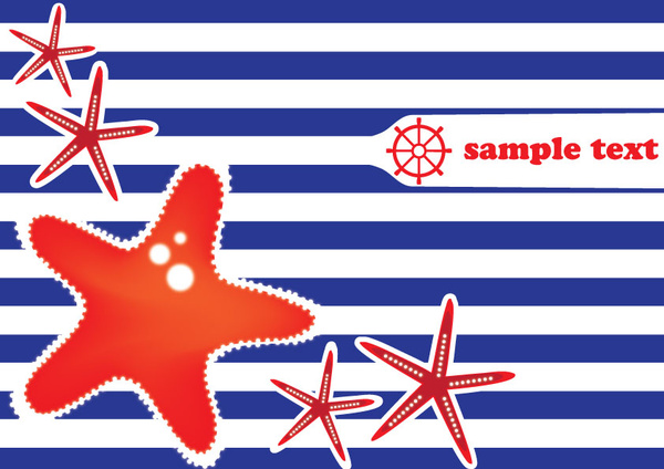 sea stars vector card design 