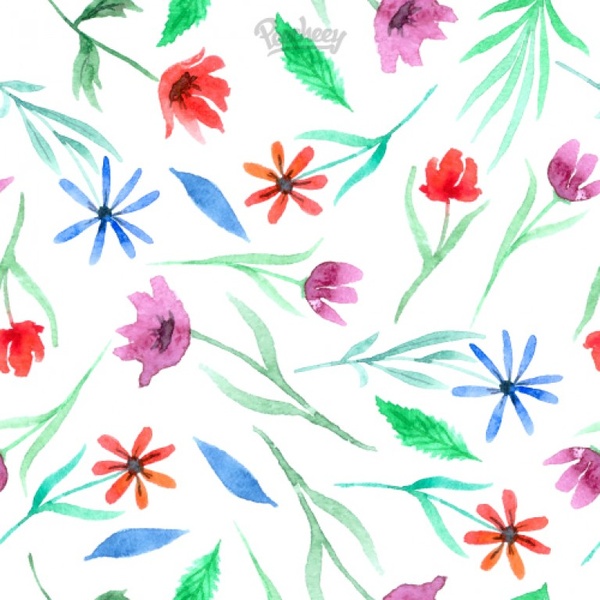 seamless floral background in watercolor style