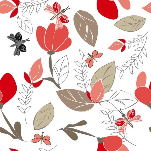 Seamless Flower Pattern Vector Background Vectors Graphic Art Designs