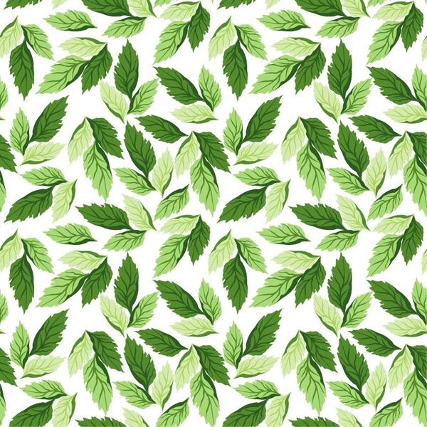 Seamless Leaf Pattern Vector Background 