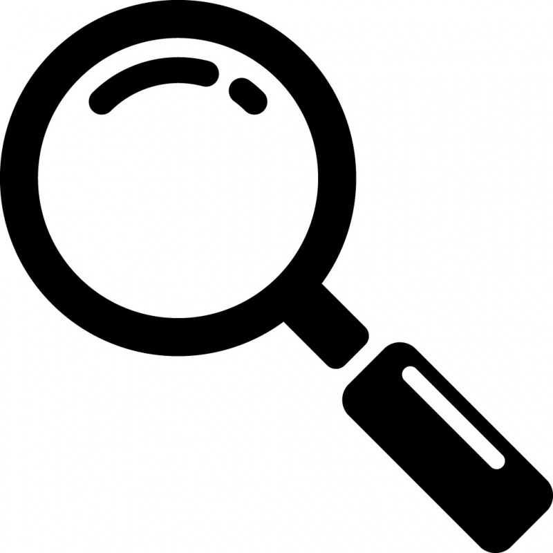 search sign icon flat black white magnifier outline