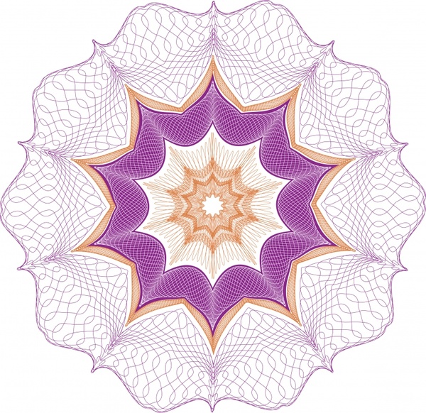 decorative floral template dynamic illusion symmetric shape