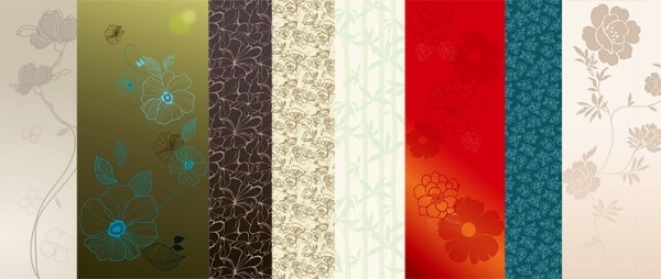 selection of flowers vector background 2