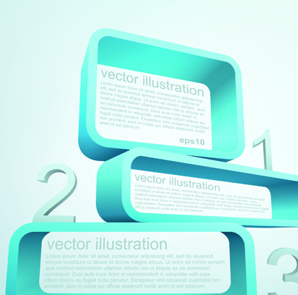 set of 3d elements vector illustration art