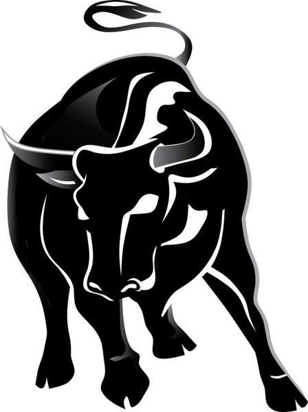set of angry bulls design vector