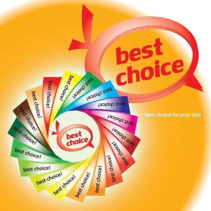 set of best choice sticker vector graphic