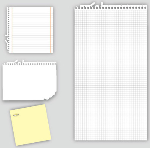 set of blank paper design vector