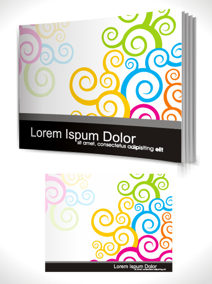 set of book cover design template vector graphics 