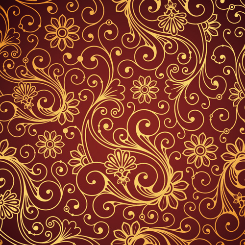 set of brown paisley patterns vector