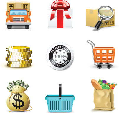 set of business finance icons vector